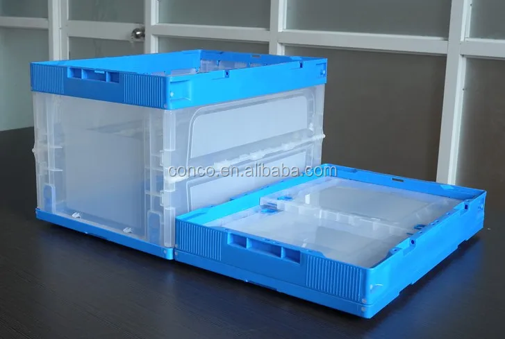 Full new PP materials  Foldable plastic storage box,transparent folding plastic box with lid