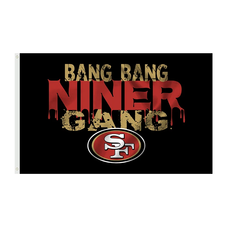 Новый пользовательский флаг 3X5FT Bang Niner Gang Banners на заказ nfls San Francisco 49ers