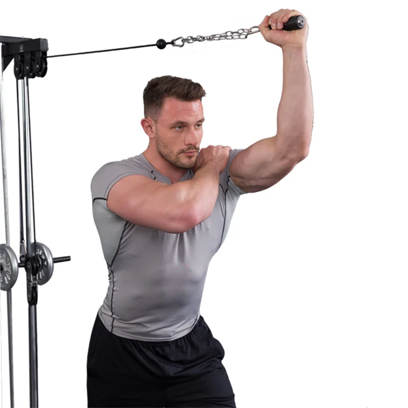 Push Down Single Gym Handle Triceps Strength Pull Up Hand Grips for Cable Machine Attachment Arm Muscle Fitness Equipment