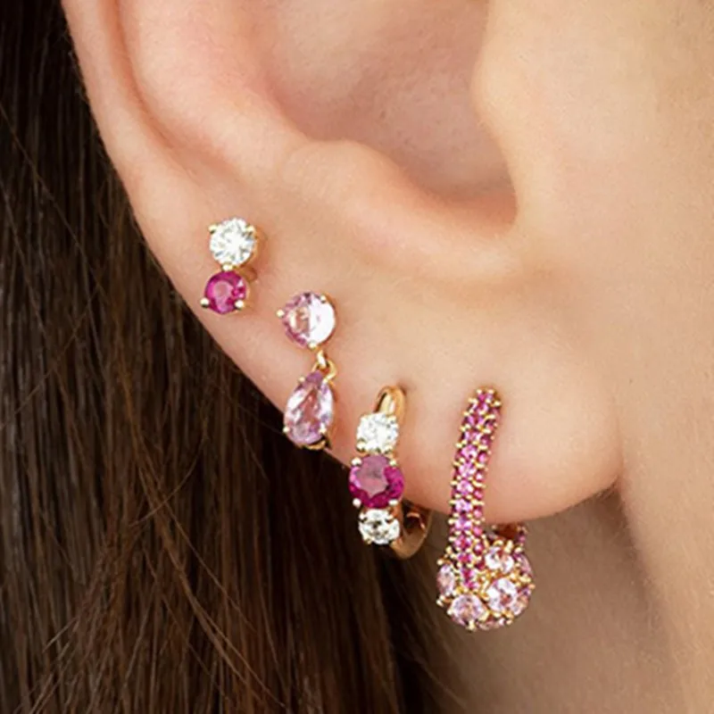 Fashion New Style Zircon Pendant Copper Inlaid Zircon Earrings S925 Silver Needle 18k Pvd Coated Jewelry Earrings Gift For Women