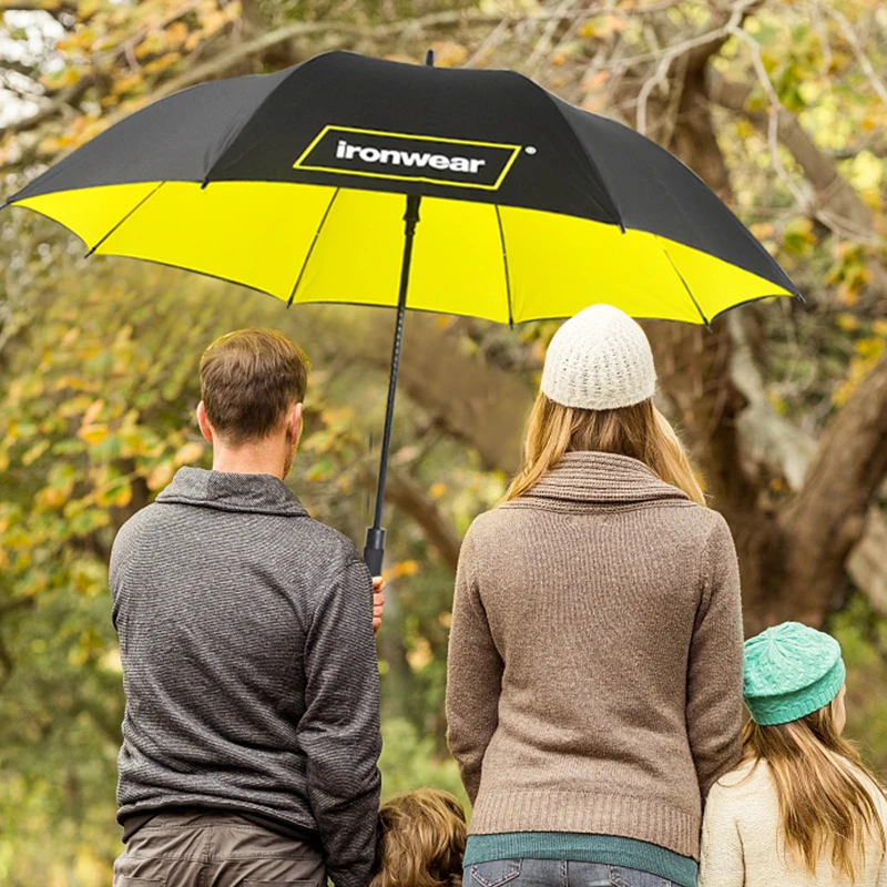 Custom brand double canopy windproof golf umbrellas with logo prints