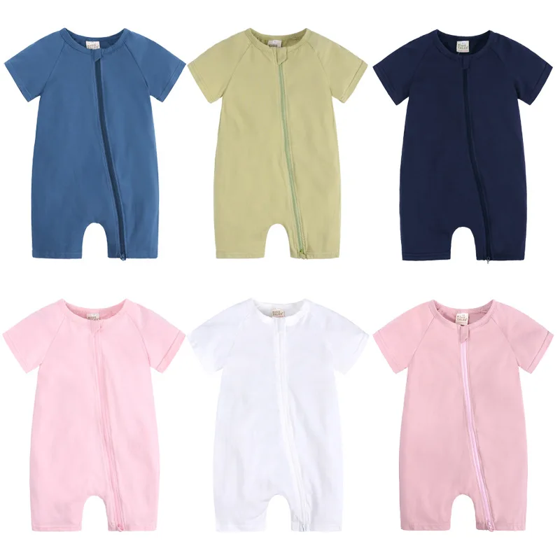 Baby Jumpsuit Romper Baby Clothing Baby Clothes Organic Bamboo 95%bamboo Short Sleeve Summer Fancy Custom Label Full Unisex