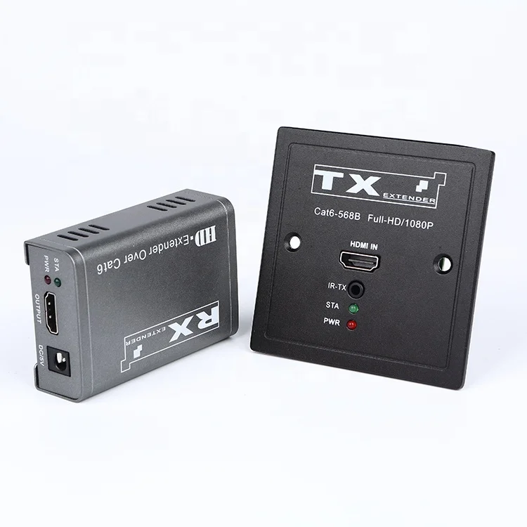 HD Extender 50 Meter Wall Plate Support Video Resolution up to 1080P@60Hz 60m 86-HD Extender Over Single CAT6