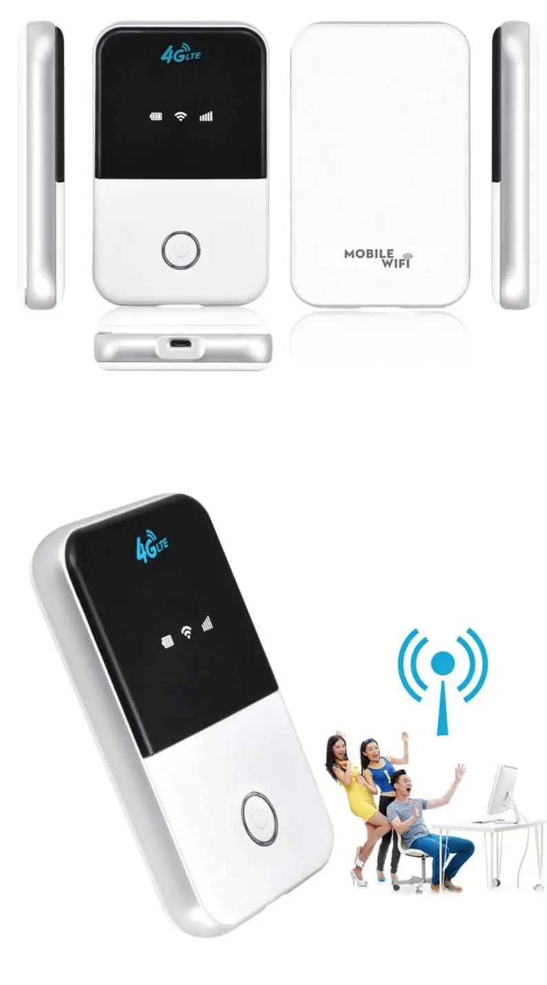 Mini Wireless 4G LTE Pocket Router SIM Card Slot Portable Battery Mobile Wifi Hotspot