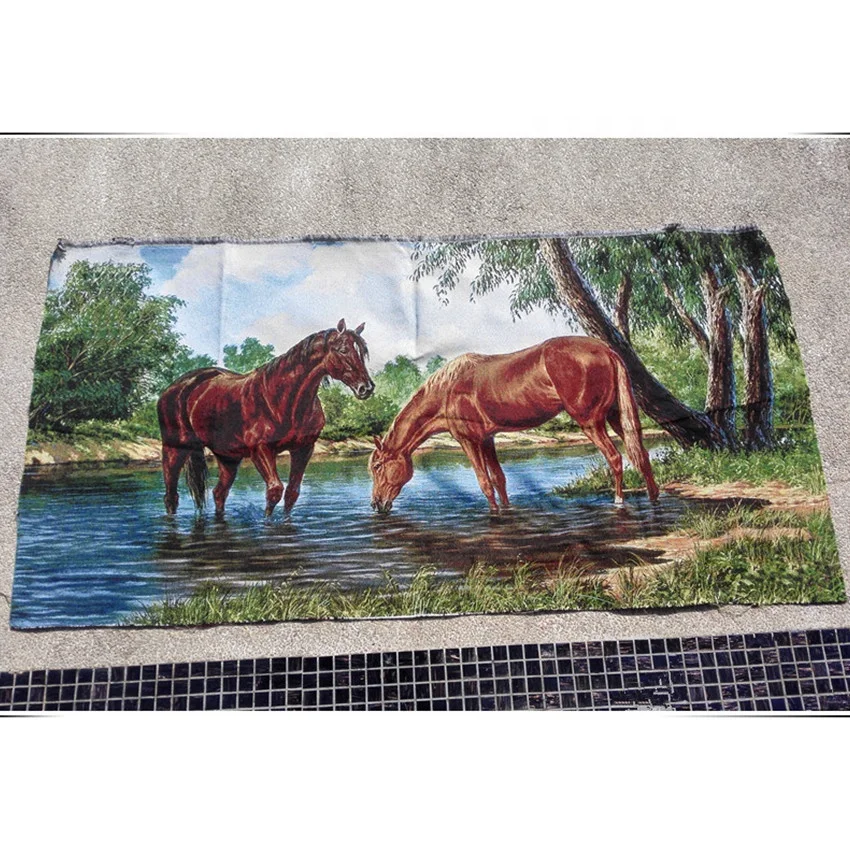 15.5x27 inch Hot sale Modern Custom Chinese high quality red horse oil painting on canvas