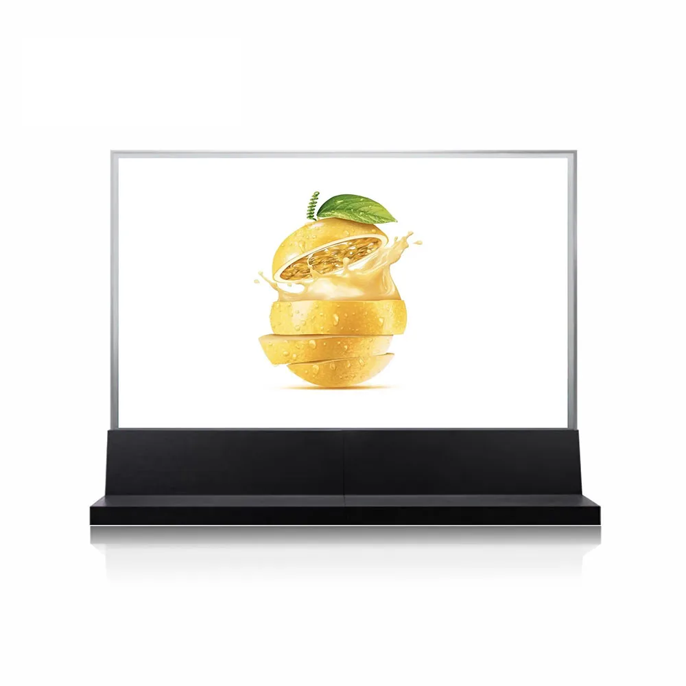 55-дюймовый OLED-самосветящийся прозрачный дисплей с сенсорным стеклом настольная рекламная машина
