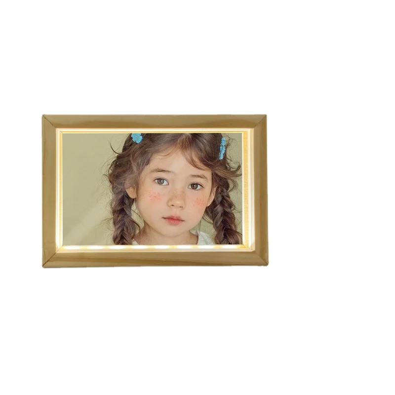 Wood Photo Frame With Acrylic Laser Photo Text Custom Photo Frame 3d Led Night Light 3 Colors Customized Gift Personalized Lamp