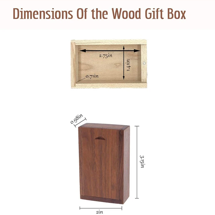 
Factory Cheap Best-Selling Creative Hidden Drawer Sliding Lid Wooden Coin USB Wedding Gift Photo Gift Box 