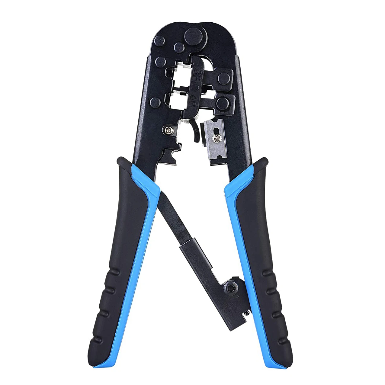 Professional RJ11 RJ45 2 Port Network Connector Cable hand crimper crimping tool With Ratchet