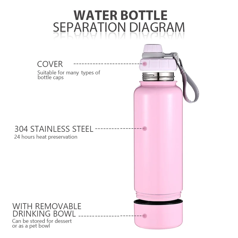 New-Design 2-in-1 Outdoor Sports Drink Water Bottle Bottom Double Wall Vacuum with Storage Custom Logo for Travel