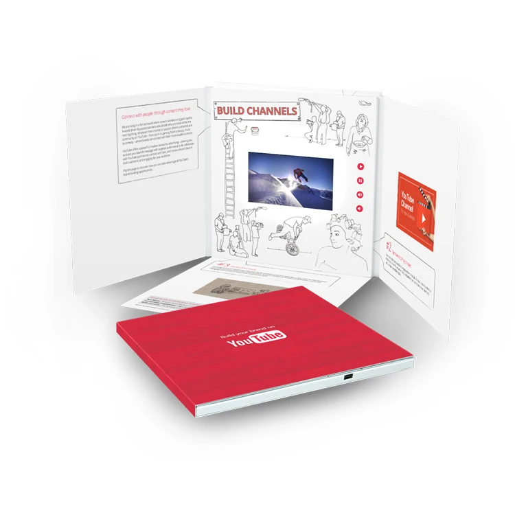 Promotion items 7 inch lcd screen videocard video postcard digital video box with lcd screen video brochure for gift