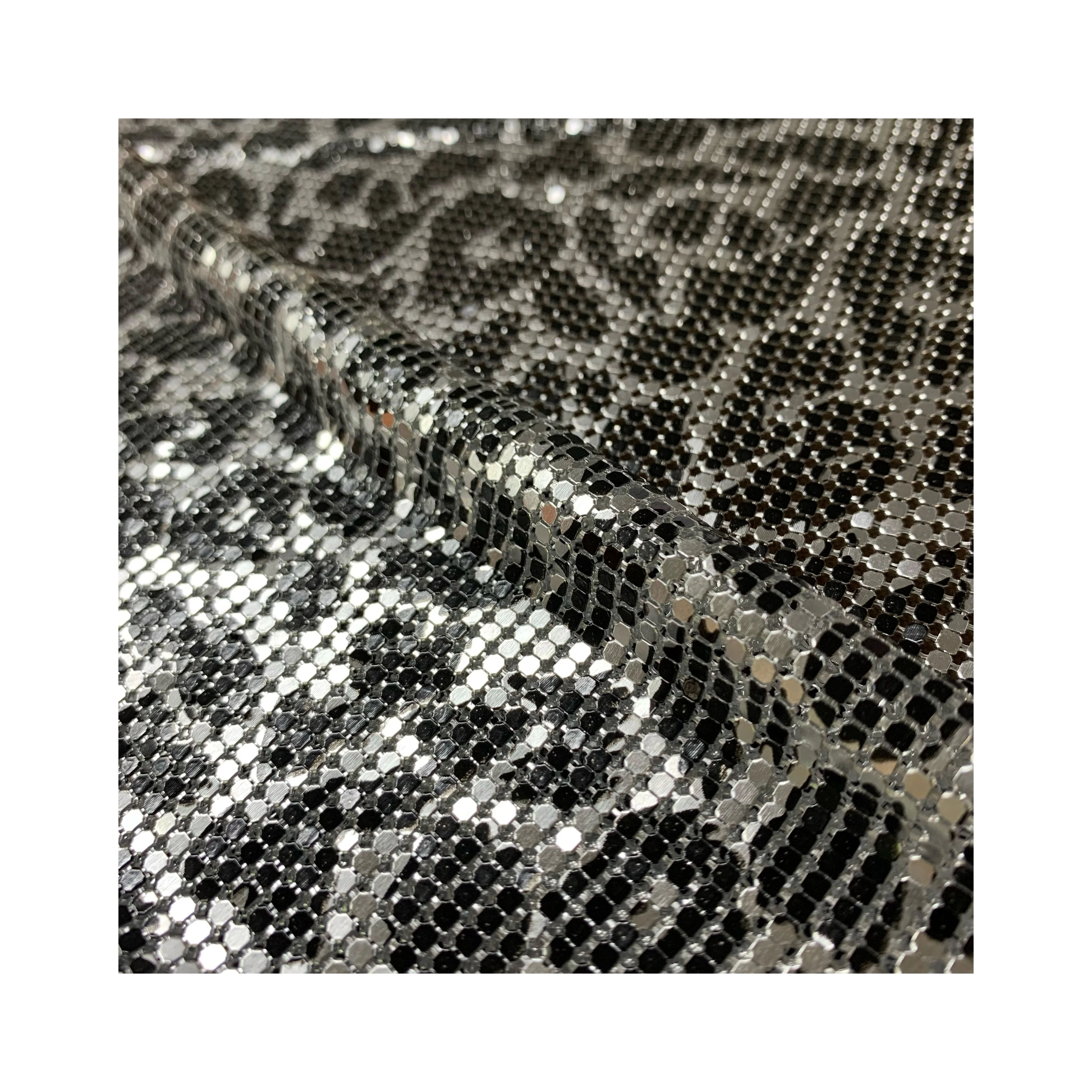 Special Style Soft Aluminum Metallic Sequin Fabric Metal Mesh Fabric For Handbag And Tank Top