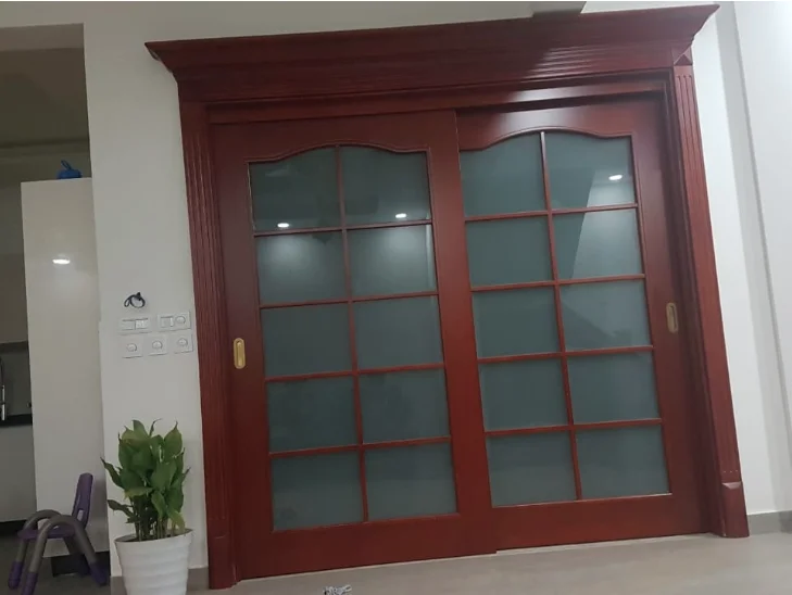 High Quality Modern Solidwood Partical board MDF Composite Interior Doors Sliding with Glass