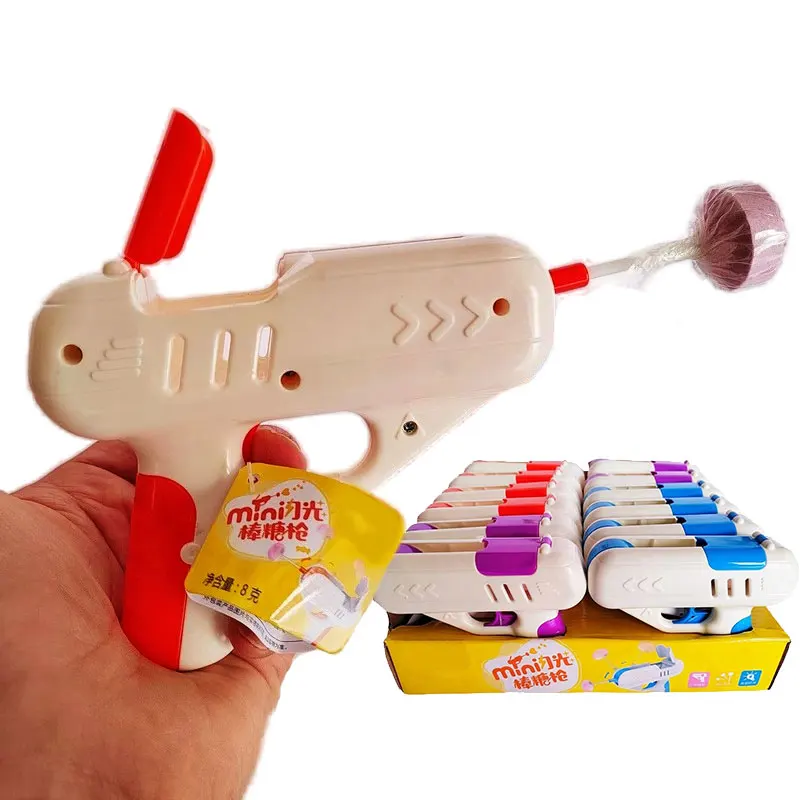Wholesale Candy Toys Kids Funny High Quality Plastic Gun Toy Lollipop Candy