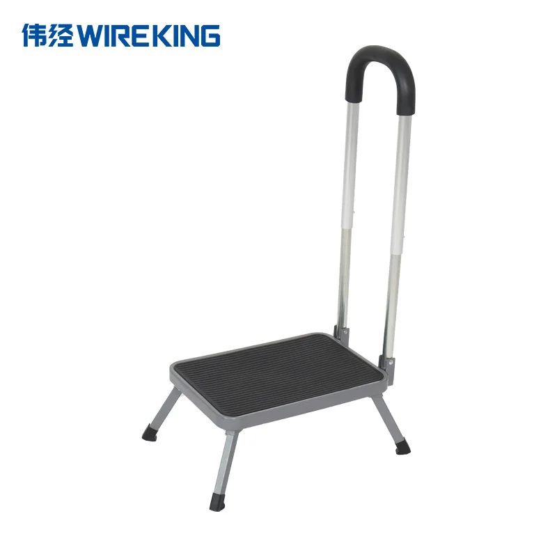 One step wide stepladder metal library  stair ladder kitchen children foot step stool with handle