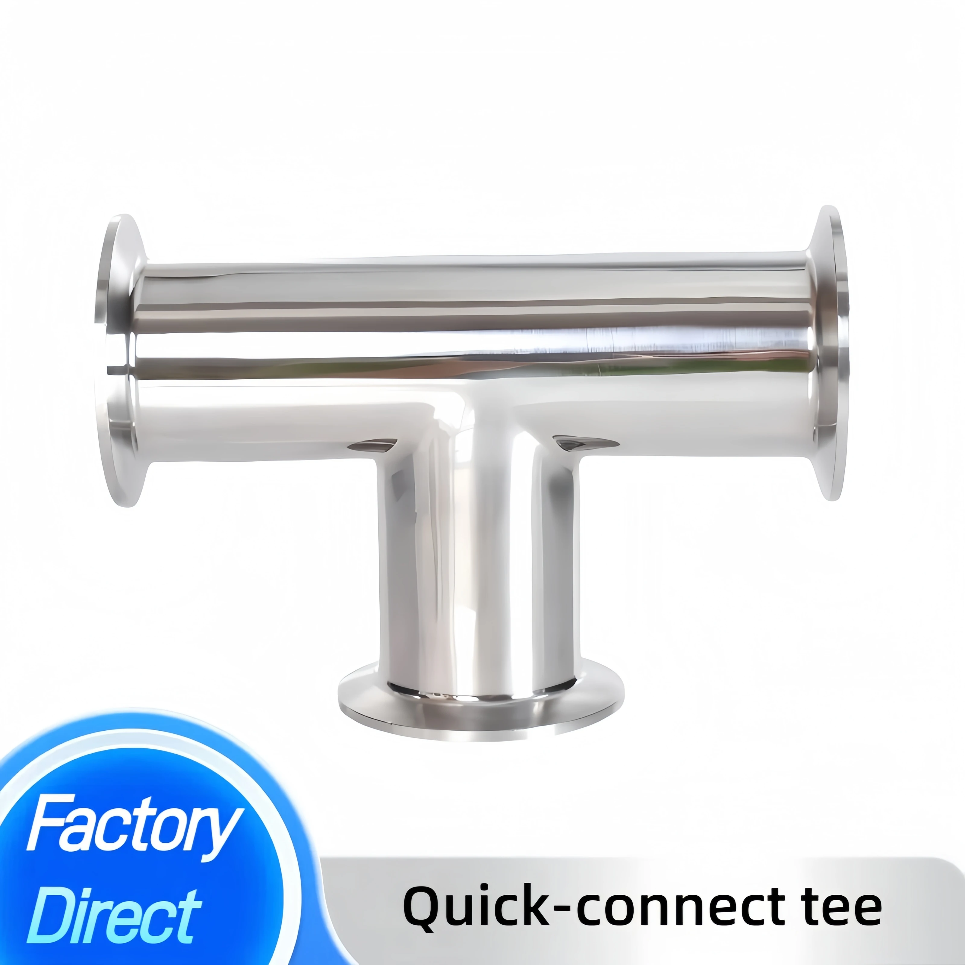 Proper Price Top Quality 304 Stainless Steel Food Grade Sanitary Pipe Clamps Branch Tee Fittings