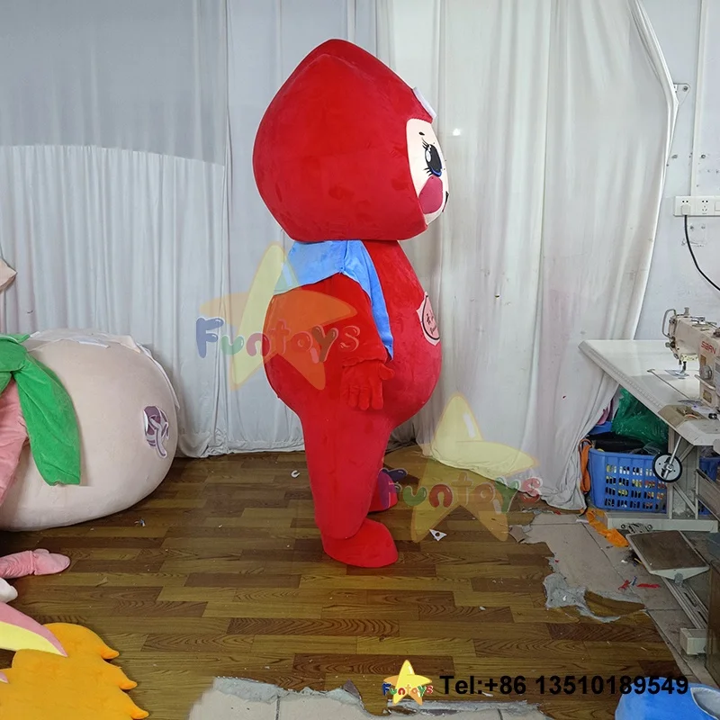 Funtoys Blue Customized Red Characteristic Clothing Girl Boy Doll Mascot Costume Carnival Halloween Cosplay Cartoon for Adult