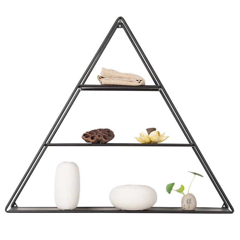 High quality competitive price black metal wire triangle wall storage rack