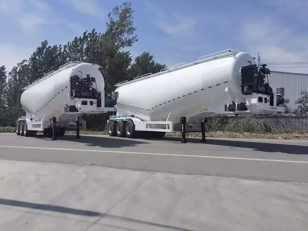 3 Axles Bulk Silo Carrier 45 Cbm 60 Ton Powder Bulk Cement Tank Semi Trailer