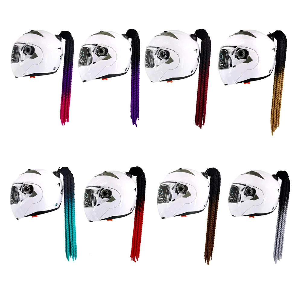 Factory wholesale motorcycle personality cool locomotive balance bike helmet dirty braid helmet braid helmet wig