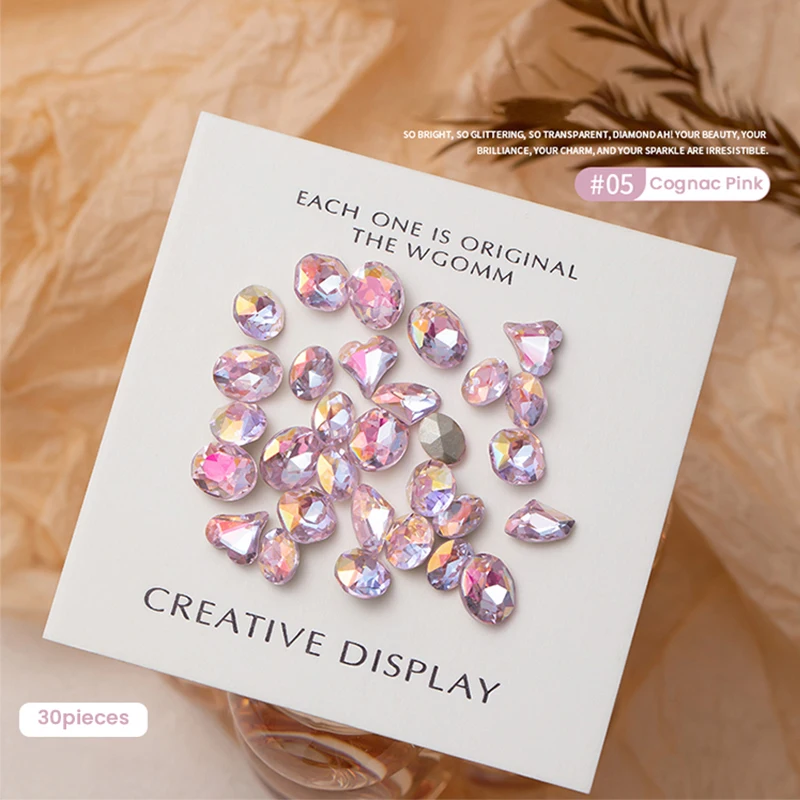 30pieces Hight Quality Multi Shape Glass Crystal Stone Decoration Design Flatback Nail Art Fancy Rhinestone