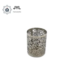 Wholesale luxury custom tealight vintage decorative metallic candles stand vessels container lantern shades metal candle holder