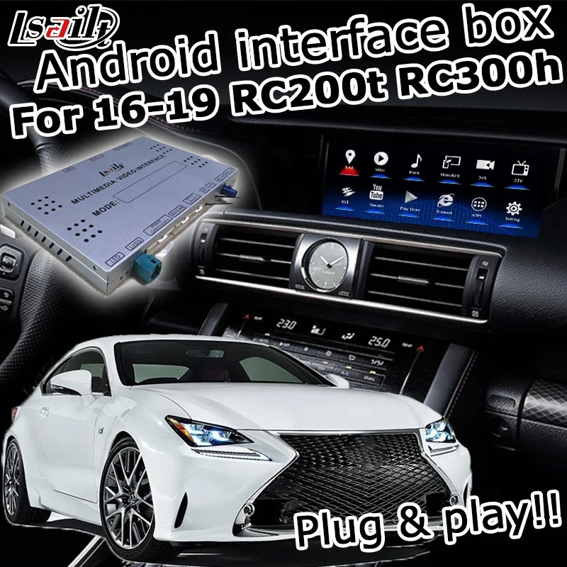 Android carplay видеоинтерфейс для Lexus RC300h RC200t RCF 2016-2020 с android Авто gps навигация от Lsailt