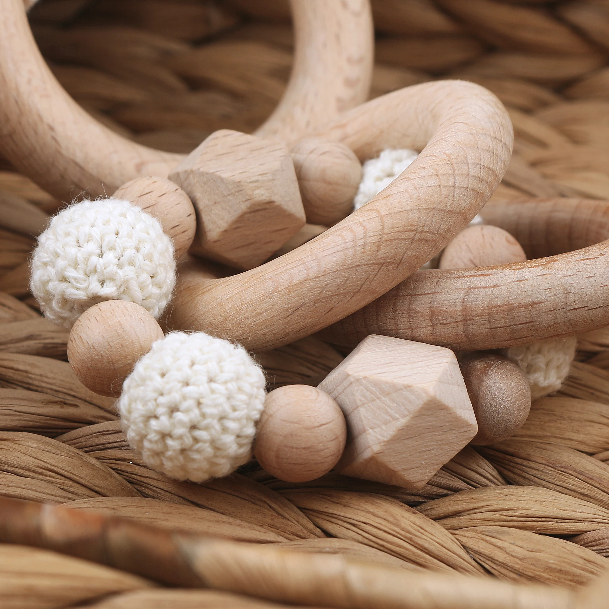 Custom  Bunny Teething Rattle Toys 4Pcs Set Baby Bathing  Newborn Baby Gift Set