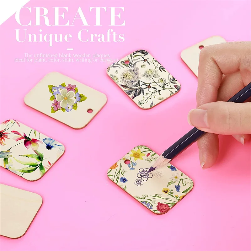 Panel Cut Outs Blank Gift Fruit Crates Wood Crafting Tools Sets With Hole