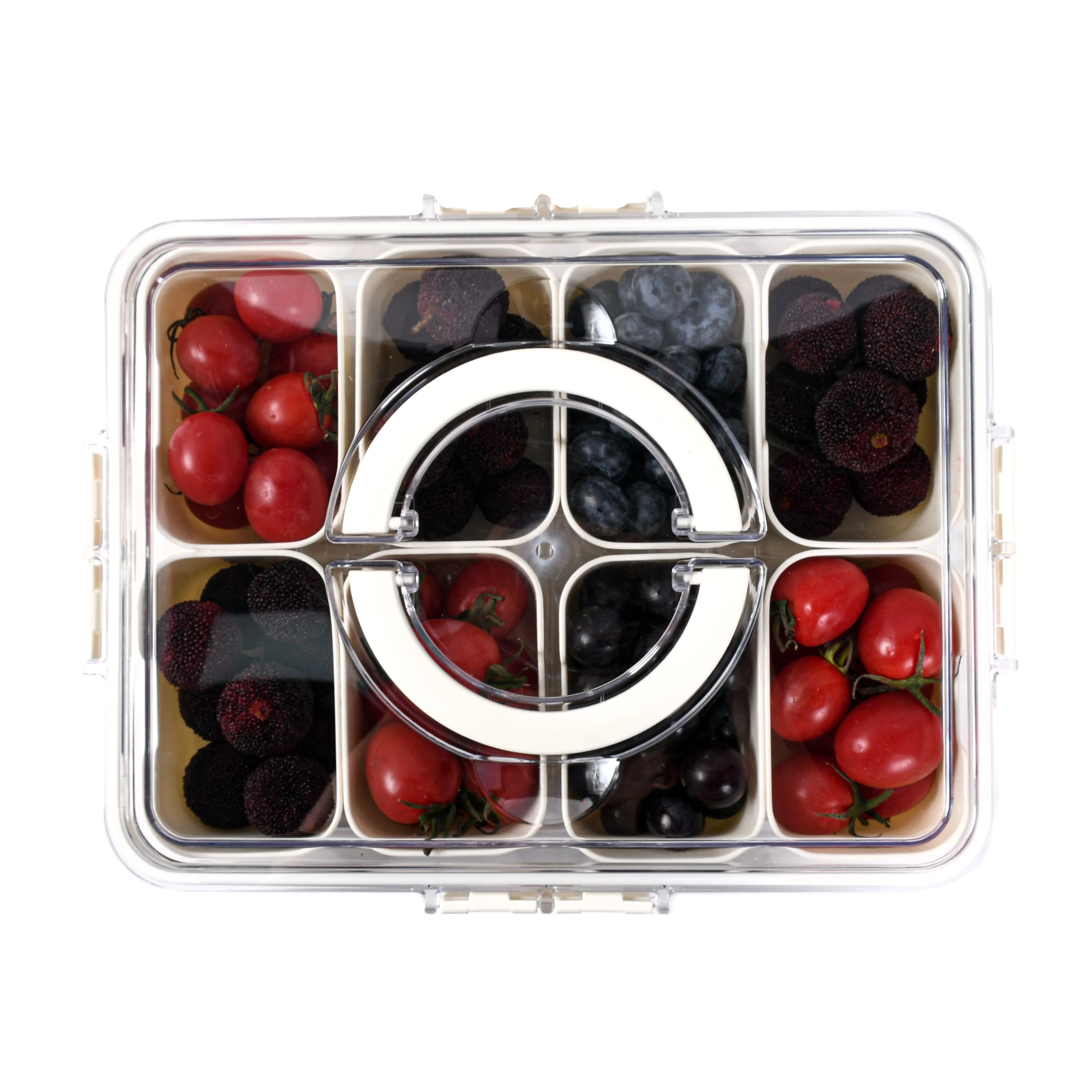 Aohea bpa free 4 8 compart PET new fresh storage box plastic thickened frozen draining fresh-keeping box for refrigerator