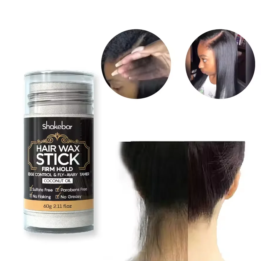 Shakebar Private Label Coconut Oil Nourishing Moisturizing Shine Styling Firm Hold Hair Wax Stick for African