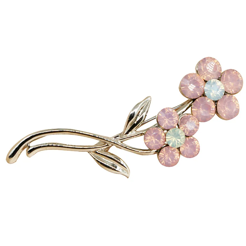 luxury brooches women all-match style design flower crystal brooch pin corsage female
