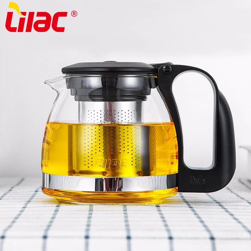 Lilac BSCI SGS LFGB 700 мл 1250 bpa Бесплатная домашняя посуда термо нордический полированный цветочный чайный стеклянный чайник со съемным заварником