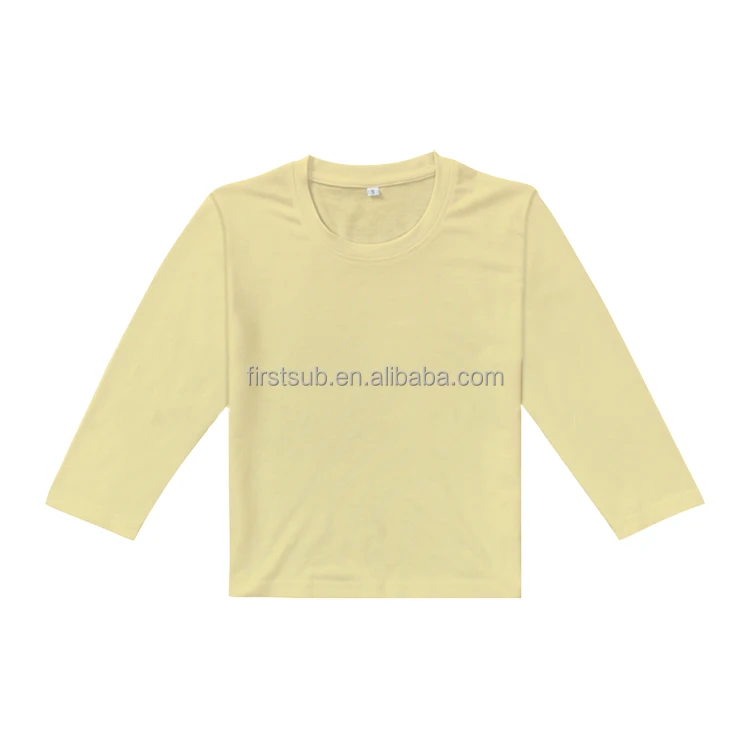 Wholesale Kids Clothes Pure Color Pastel Color Long Sleeve Sublimation Blank Shirts For Toddler Infant Youth
