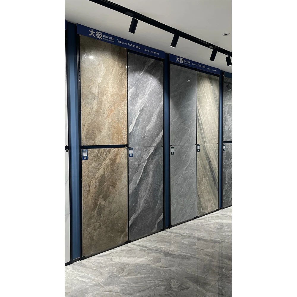 600x1200 Nordic Porcelain Floor Tiles Glossy Shiny Finish Glazed Ceramic Polished Marble Flooring Interior Modern Natural Stone