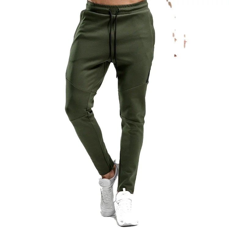 High Quality Slim Fit Drawstring Black Leather Jogger Pants Mens French Terry Sweatpants