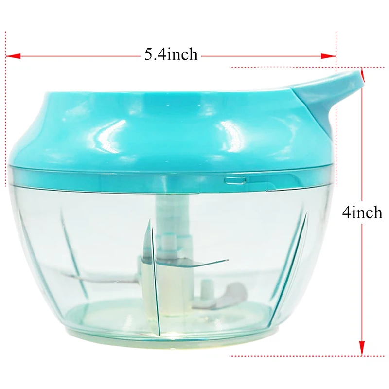 
Plastic Manual Food Processor 550ml Hand Held Mini Onion Garlic Fruit Vegetable Chopper 