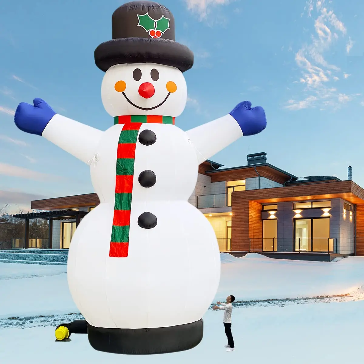 Tall Christmas Snowman Inflatable With Build-In Led Cheap Christmas Inflatables Air blown Snowman For Garden Lawn Decoration