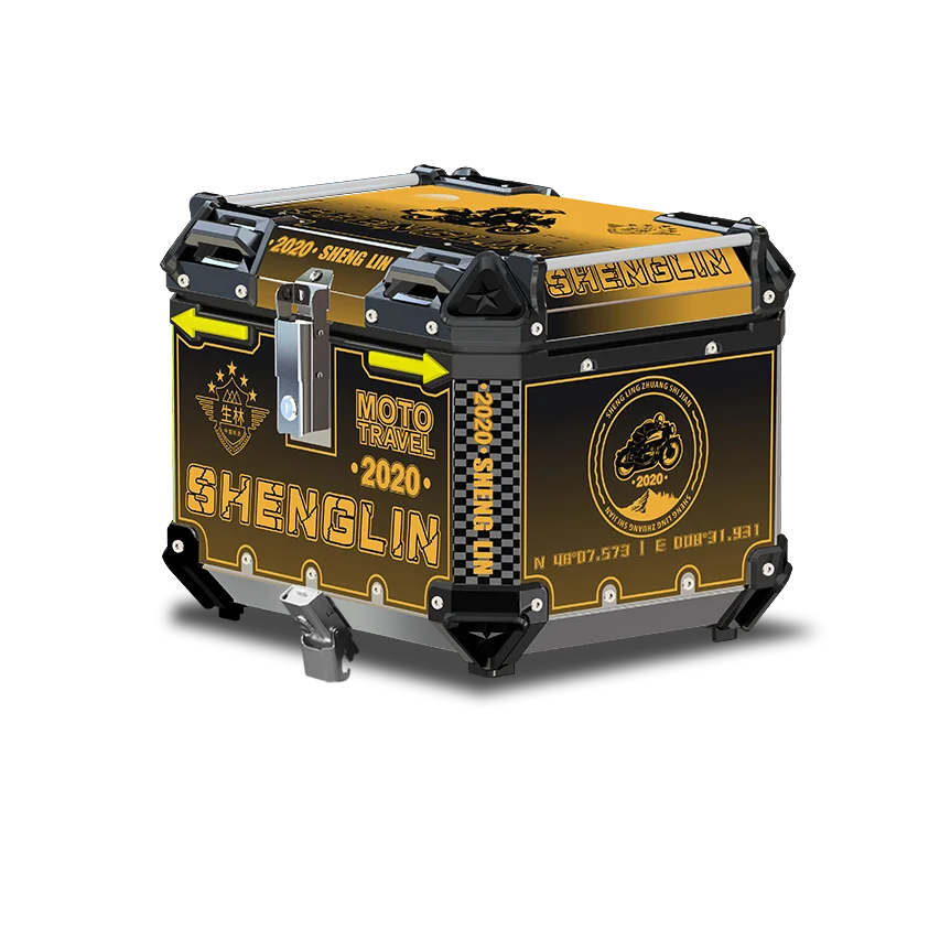 
new product in 2021 Shenglin top case aluminium waterproof motorcycle tail box bag with high quality 