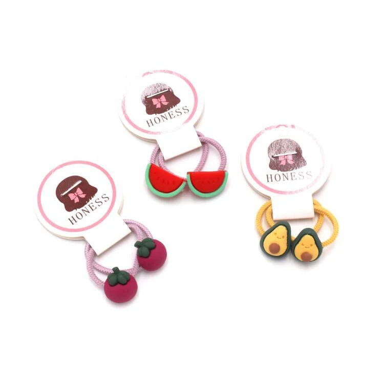 LDD58 резинки для волос с милыми фруктами и растительным узором, эластичная подвеска, резинка для волос для девочек