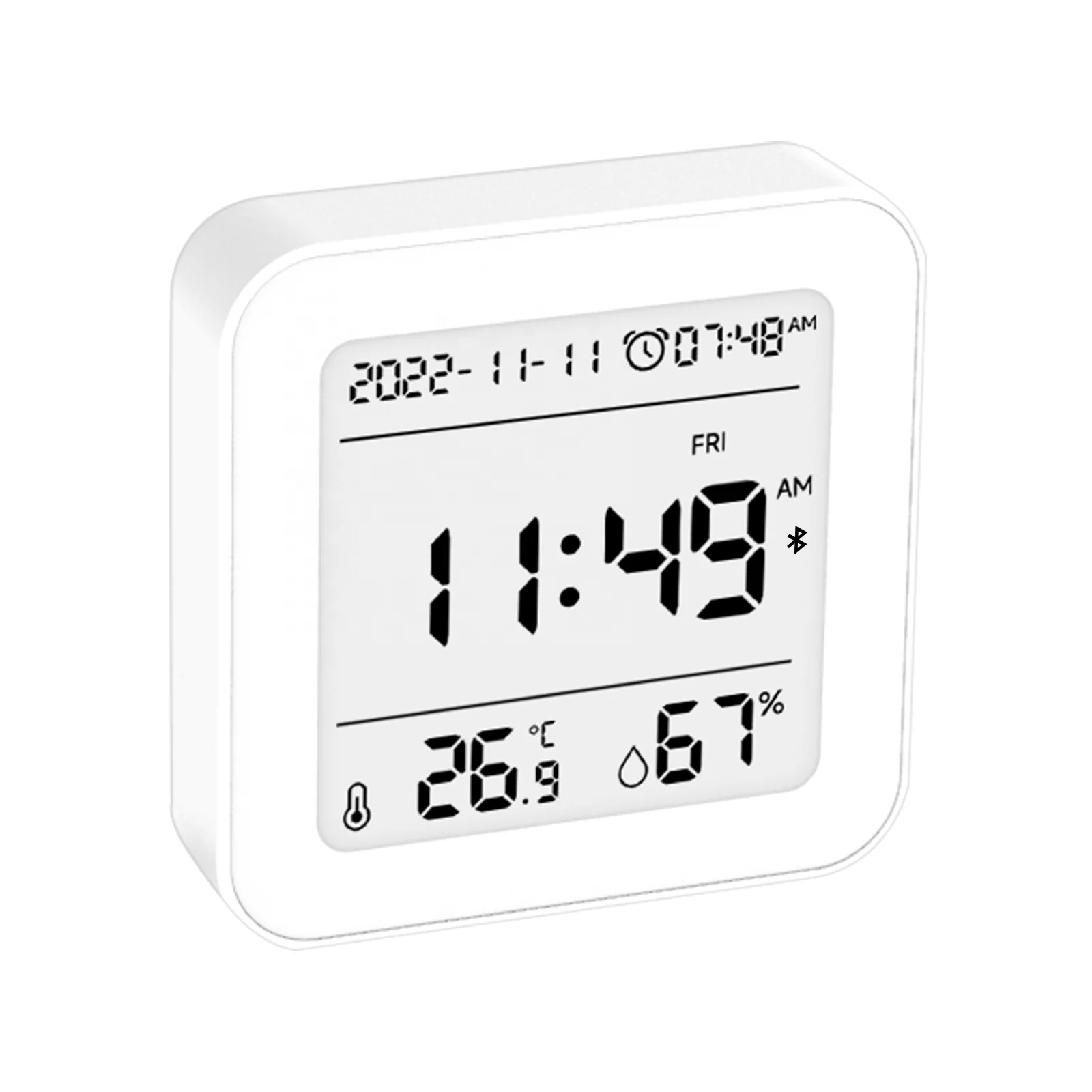 Smart  Monitor Wireless Temperature Humidity Sensor with TUYA Notification Alerts Bluetooth Thermometer Clock