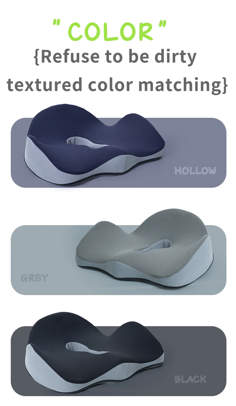 Portable Oem Odm Patent Custom Pressure Relief Home Office Chair Ergonomic Coccyx Orthopedic Car Memory Foam Seat Cushion