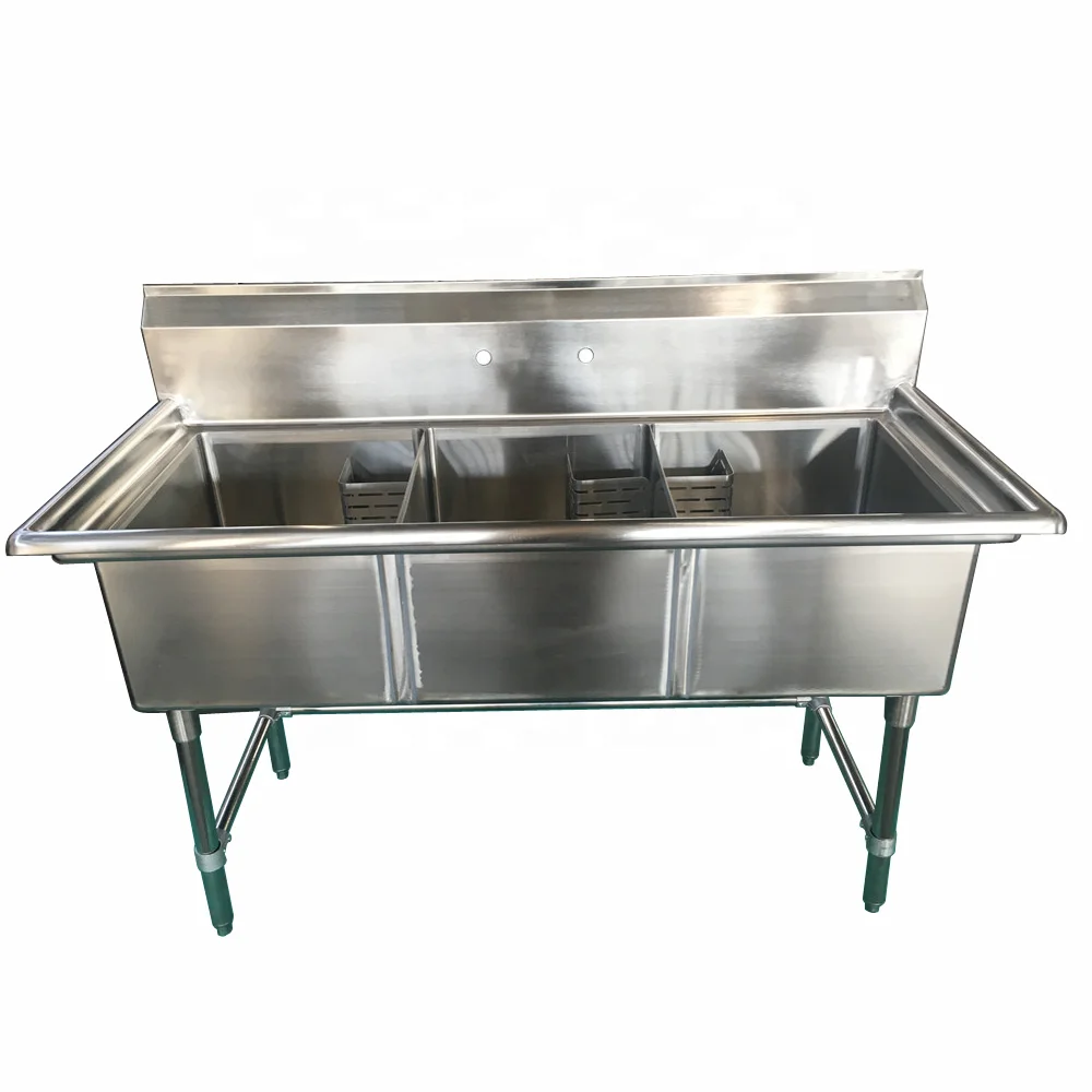Xiangying OEM ODM NSF сертифицированные коммерческие кухонные раковины с тройной чашей 304 нержавеющей стали 3 отсека подготовительная раковина