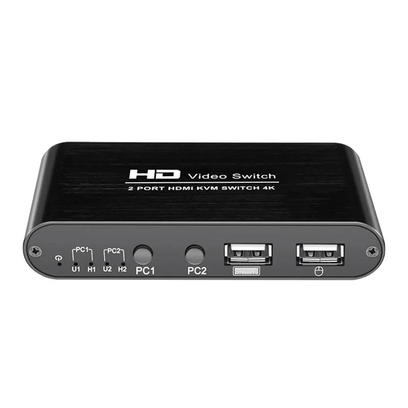 Переключатель KVM HD MI с двумя мониторами, 2 порта, 1080p, поддержка беспроводной мыши, клавиатуры, конвертер для двух ПК, хоста ps5 ps4