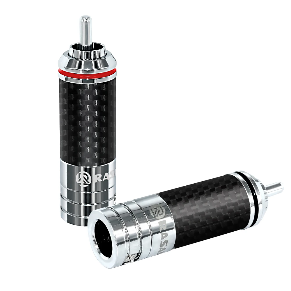 RASANTEK OEM родиевый медный корпус из углеродного волокна 9 мм RCA разъем для Аудио Видео AV Коаксиальный