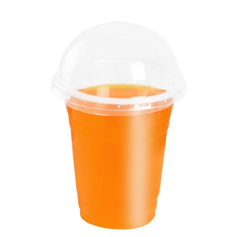 Factory Custom Printing Disposable Plastics Pet Biodegradable Milkshake Cups with Lids