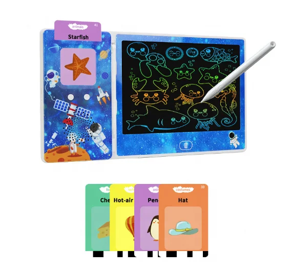 Learning Education Toys Lcd Drawing Tablet with Flash Card Reader for Toddler Kids Learning Factory directly sales and delivery