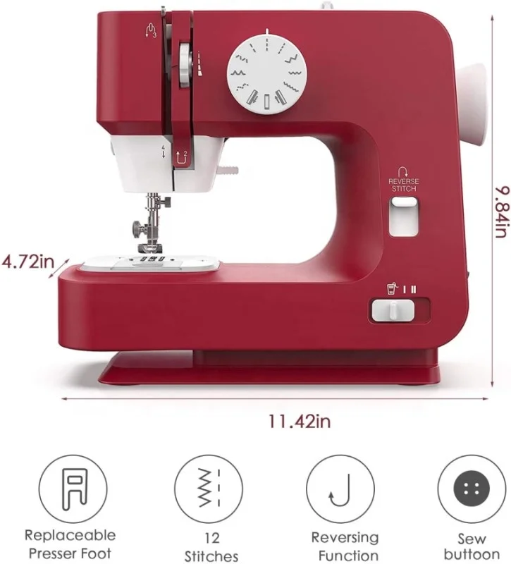 Hot Sale  Household Desktop Mini Sewing Machine  with foot pedal, English instruction manual