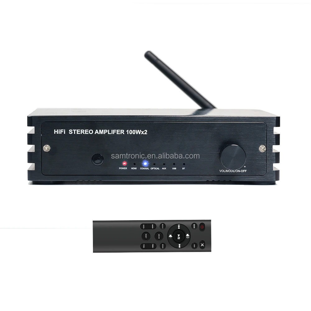 Samtronic SM600 2.0 Channel Class D Mini Stereo Amplifier for Home Speakers TPA3116 50W x 2 with Power Supply for home theatre s