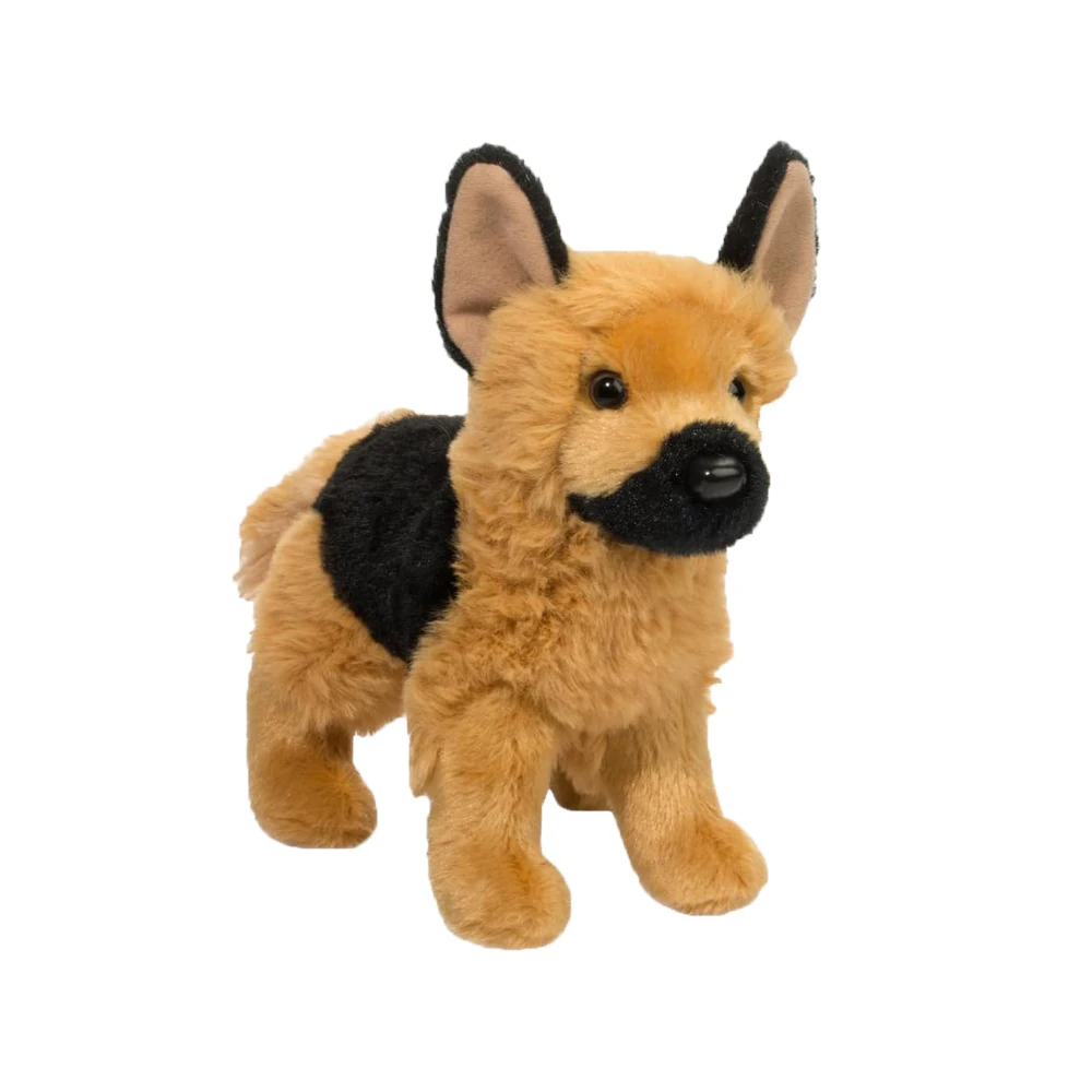 ISO Certified Factory Custom Style Premium Quality Black German Shepherd Dog Stuffed Animal Plush Toys Promotional Brand Logo